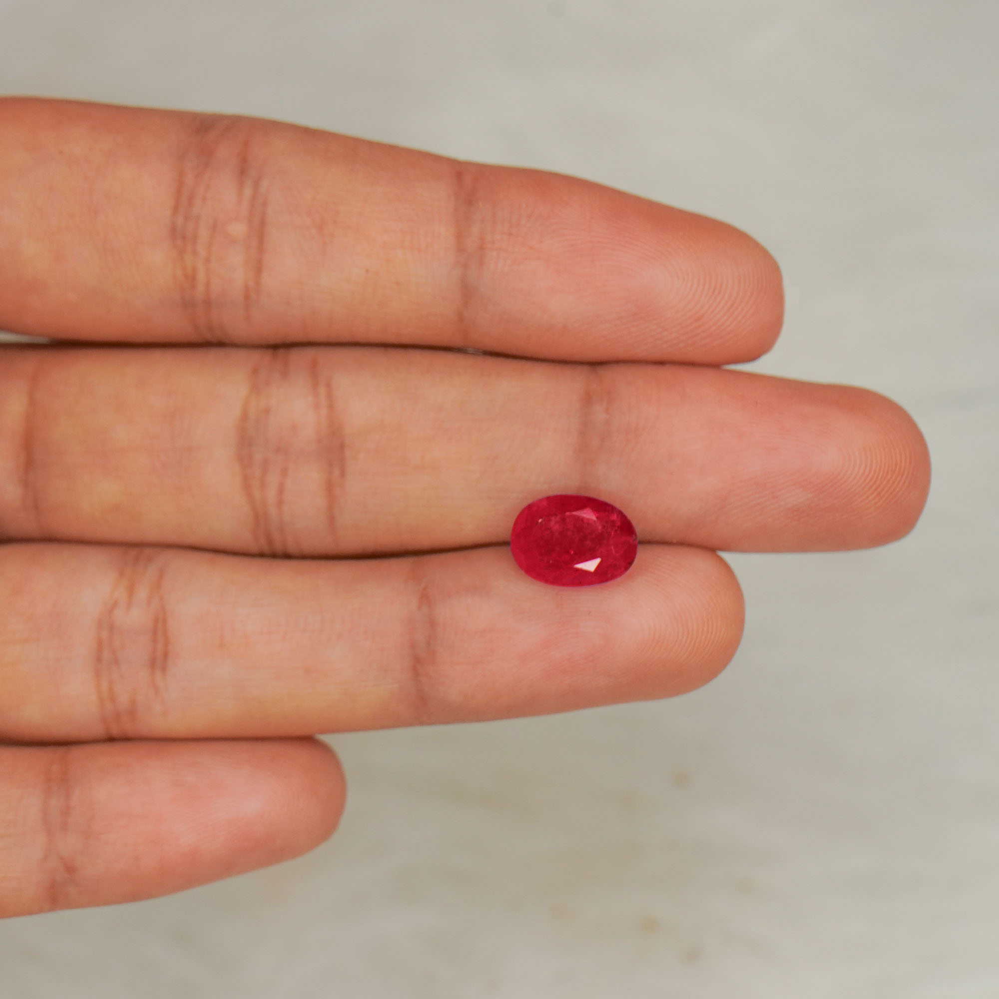 Natural Ruby (Manik) 2.84 Ct, Oval, Burma – IGTL Certified – front view thumbnail